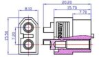 Βύσμα ΧΤ60 Τροφοδοσίας DC 30Α Θηλυκό 2 Pin Κολλητό Καλωδίου 3mm² Amass XT60-F - Image 3