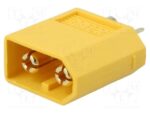 Βύσμα ΧΤ60 Τροφοδοσίας DC 30Α Αρσενικό 2 Pin Κολλητό Καλωδίου 3mm² Amass XT60-M