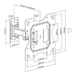 Βάση Τοίχου Powertech για TV έως 43" 30kg Max με Βραχίονα Μαύρη PT-1128 - Image 2
