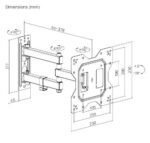 Βάση Τοίχου Powertech για TV έως 43" 30kg Max με Βραχίονα Μαύρη PT-1129 - Image 2