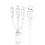 Καλώδιο Ταχείας Φόρτισης & Data Lightning/USB-C/Micro USB 1m Λευκό Hoco X25
