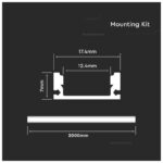 Προφίλ Αλουμινίου για Ταινίες LED 200x1.74x0.7cm Ασημί V-TAC VT-8157 - Image 2