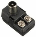 Adaptor Βύσμα Κεραίας TV Αρσενικό σε 300Ω Διπολικό Πλαστικό Μαύρο