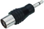 Adaptor 3.5mm Mono Αρσενικό σε Βύσμα Κεραίας TV Θηλυκό Πλαστικό Μαύρο