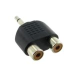 Adaptor 3.5mm Mono Αρσενικό σε 2x RCA Θηλυκά Πλαστικό Μαύρο EA2079