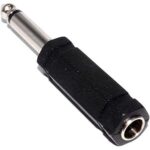 Adaptor 6.3mm Mono Αρσενικό σε Mono Θηλυκό Πλαστικό Μαύρο