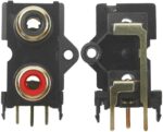 Βύσμα Διπλό RCA Θηλυκό Γωνιακό 90° για PCB Πλαστικό Μαύρο-Κόκκινο Cliff FC684052