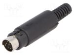 Βύσμα Mini DIN 8 Pin Αρσενικό Καλωδίου Πλαστικό Μαύρο MDC-008