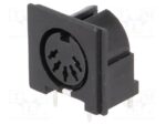 Βύσμα DIN 5 Pin 180° Θηλυκό Γωνία 90° για PCB Πλαστικό Μαύρο DC-205