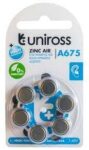 Uniross A675 Μπαταρίες Ακουστικών Βαρηκοΐας 6τμχ