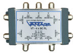 Vantage VT-4xSC PL DiSEqC 4x1 Εσωτερικού Χώρου με Ενσωματωμένο Μίκτη (Combiner) Σήματος TV & SAT 4 Εξόδων