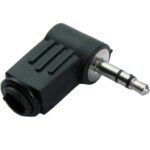 Βύσμα 3.5mm Stereo Αρσενικό Γωνία Πλαστικό Καλωδίου Μαύρο JC-023