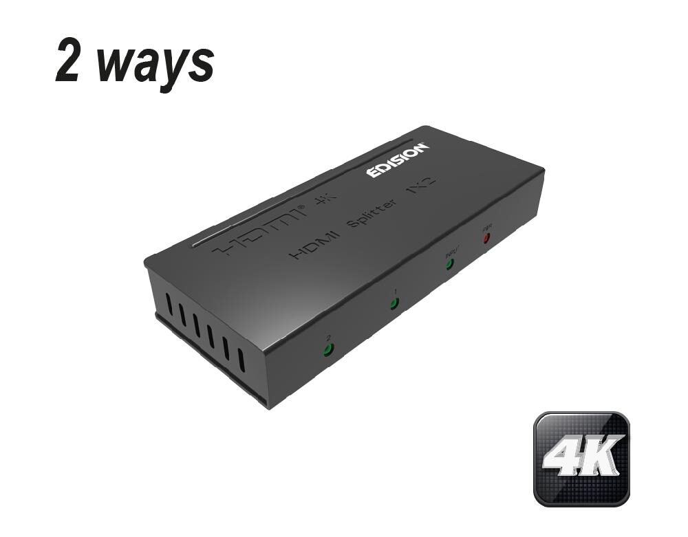 402313-o1.jpg HDMI Splitter 1 Είσοδος / 2 Έξοδοι 4K 3D Edision - Image 1