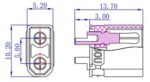 Βύσμα ΧΤ30 Τροφοδοσίας DC 15Α Θηλυκό 2 Pin Κολλητό για Καλώδιο 0.75mm Amass XT30U-F - Image 3