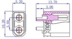 Βύσμα ΧΤ30 Τροφοδοσίας DC 15Α Αρσενικό 2 Pin Κολλητό για Καλώδιο 0.75mm Amass XT30U-M - Image 3