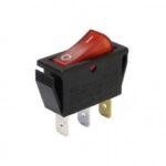 Διακόπτης Rocker OFF-ON 3 Pin SPST, Φωτιζόμενος Κόκκινος 15A/250VAC, για Άνοιγμα 30.3x10.6mm Ninigi RSI1013C3RD