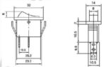 Διακόπτης Rocker OFF-ON 3 Pin SPST, Φωτιζόμενος Κόκκινος 15A/250VAC, για Άνοιγμα 30.3x10.6mm Ninigi RSI1013C3RD - Image 4
