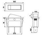 Διακόπτης Rocker IP65 OFF-ON 3 Pin SPST, Φωτιζόμενος Κόκκινος 10A/250VAC, για Άνοιγμα 30.8x11.2mm SCI R13-70B8-01-R - Image 2