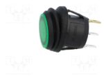 Διακόπτης Rocker IP65 OFF-(ON) 3 Pin SPST, Φωτιζόμενος Πράσινος 10A/28VDC, Φ20.2mm SCI R13-112B8F-02-BGNN-0A-L2 - Image 3
