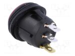 Διακόπτης Rocker IP65 OFF-(ON) 3 Pin SPST, Φωτιζόμενος Κόκκινος 10A/28VDC, Φ20.2mm SCI R13-112B8F-02-BRNN-0A-L2 - Image 2