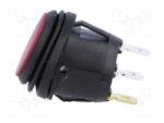 Διακόπτης Rocker IP65 OFF-(ON) 3 Pin SPST, Φωτιζόμενος Κόκκινος 10A/28VDC, Φ20.2mm SCI R13-112B8F-02-BRNN-0A-L2 - Image 3