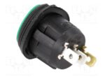 Διακόπτης Rocker IP65 OFF-ON 3 Pin SPST, Φωτιζόμενος Πράσινος 10A/250VAC, Φ20.2mm SCI R13-112B8W-02-BGNN-0A-N2 - Image 2