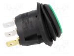 Διακόπτης Rocker IP65 OFF-ON 3 Pin SPST, Φωτιζόμενος Πράσινος 10A/250VAC, Φ20.2mm SCI R13-112B8W-02-BGNN-0A-N2 - Image 3