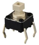 Microswitch TACT 4 Pin Push ON SPST-NO, 0.98N, 0.05A/24VDC, 6x6x7.3mm THT Omron B3F-1050