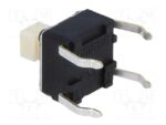 Microswitch TACT 4 Pin Push ON SPST-NO, 0.98N, 0.05A/24VDC, 6x6x7.3mm THT Omron B3F-1050 - Image 2