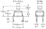 Microswitch TACT 4 Pin Push ON SPST-NO, 0.98N, 0.05A/24VDC, 6x6x7.3mm THT Omron B3F-1050 - Image 3