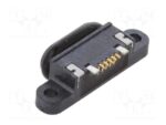 Βύσμα Micro USB 2.0 5 Pin Θηλυκό με Στεγανοποίηση IPX7 για PCB SMD Attend 207G-BD00 - Image 2