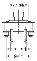 Microswitch TACT 4 Pin Push ON SPST-NO, 2.55N, 0.05A/24VDC, 12x12x7.3mm THT Omron B3F-4055 - Image 5
