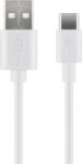 Καλώδιο Ταχείας Φόρτισης & Data USB-A σε USB-C 15W 1m Λευκό Goobay 45563