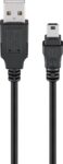 Καλώδιο USB 2.0 Type A Αρσενικό σε Mini USB 5 Pin Αρσενικό 1m Μαύρο Goobay 45740