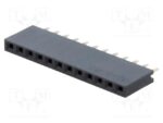 Βέργα Ακίδων (Pin Header) Θηλυκή 12 Pin (1x12) Ίσια για PCB με Βήμα 2.54mm Connfly DS1023-1*12S21