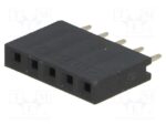 Βέργα Ακίδων (Pin Header) Θηλυκή 5 Pin (1x5) Ίσια για PCB με Βήμα 2.54mm Connfly DS1023-1*5S21