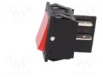 Διακόπτης Rocker OFF-ON 4 Pin DPST, Φωτιζόμενος Κόκκινος 20A/250VAC, για Άνοιγμα 30.6x22mm Marquardt 1835.3112 - Image 3