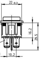 Διακόπτης Rocker OFF-ON 4 Pin DPST, Φωτιζόμενος Κόκκινος 20A/250VAC, για Άνοιγμα 30.6x22mm Marquardt 1835.3112 - Image 4