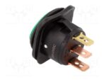 Διακόπτης Rocker IP65 OFF-ON 3 Pin SPST, Φωτιζόμενος Πράσινος 25A/12VDC, Φ24mm SCI R13-203B84-01-BGGN1 - Image 2