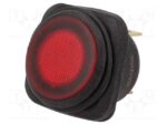 Διακόπτης Rocker IP65 OFF-ON 3 Pin SPST, Φωτιζόμενος Κόκκινος 25A/12VDC, Φ24mm SCI R13-203B84-01-BRRN1