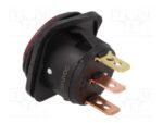 Διακόπτης Rocker IP65 OFF-ON 3 Pin SPST, Φωτιζόμενος Κόκκινος 25A/12VDC, Φ24mm SCI R13-203B84-01-BRRN1 - Image 2
