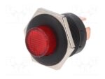 Πιεζοδιακόπτης OFF-ΟΝ με Συγκράτηση, 3 Pin SPST, Φωτιζόμενος Κόκκινος 10A/14VDC, Φ22mm SCI R13-553BL-01