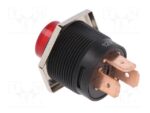 Πιεζοδιακόπτης OFF-ΟΝ με Συγκράτηση, 3 Pin SPST, Φωτιζόμενος Κόκκινος 10A/14VDC, Φ22mm SCI R13-553BL-01 - Image 2