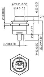 Πιεζοδιακόπτης OFF-ΟΝ με Συγκράτηση, 3 Pin SPST, Φωτιζόμενος Κόκκινος 10A/14VDC, Φ22mm SCI R13-553BL-01 - Image 3