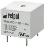Ρελέ Ηλεκτρομαγνητικό 3VDC 10A/240VAC 1 Επαφής NO+NC 5 Pin για PCB Relpol RM50-3011-85-1003