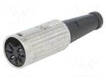 Βύσμα DIN 7 Pin 270° Θηλυκό Ίσιο Καλωδίου Μαύρο Deltron 600-0700