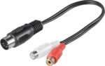 Adaptor DIN 5 Pin Αρσενικό σε 2x RCA Θηλυκά με Καλώδιο 20cm Μαύρο Goobay 50002