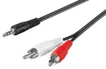 Καλώδιο 3.5mm Stereo Αρσενικό σε 2x RCA 1.5m Μαύρο Goobay 50018