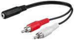 Adaptor 3.5mm Stereo Θηλυκό σε 2x RCA Αρσενικά 20cm Μαύρο Goobay 50092