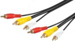 Καλώδιο 3x RCA Αρσενικά σε Αρσενικά 5m Μαύρο Goobay 50140